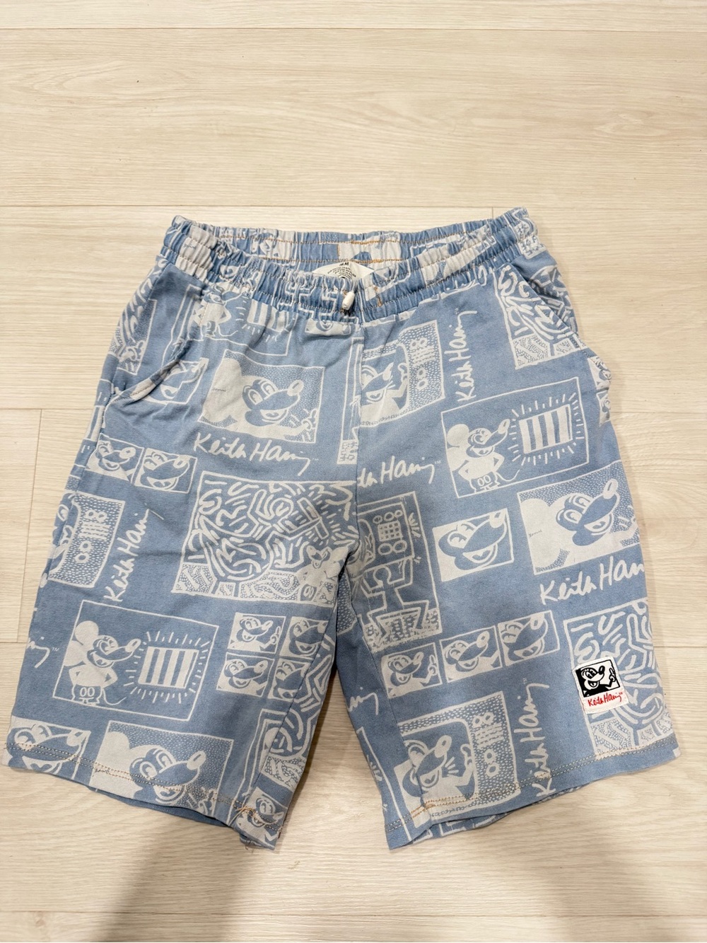 H&m Keith Haring Blue Graphic Lounge Shorts